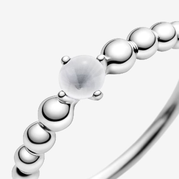 April Birthstone Beaded Pandora CA Brand Ring