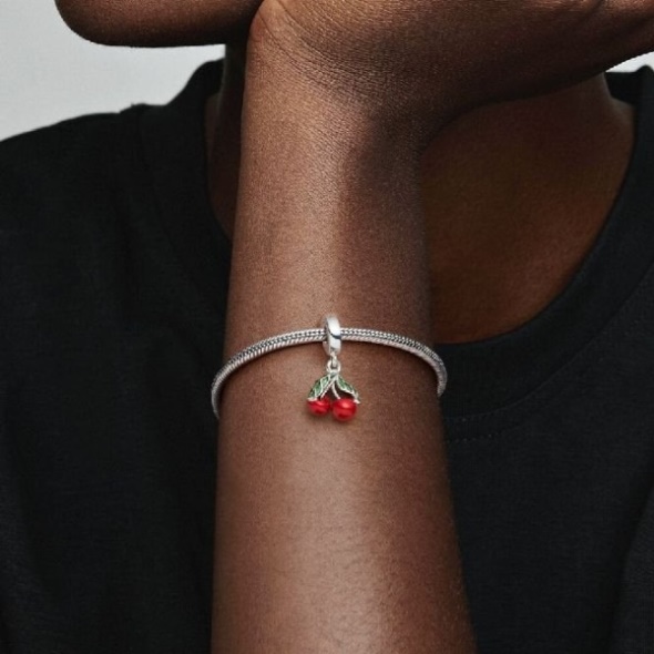 Asymmetrical Cherry Fruit Dangle Charms Pandora CA