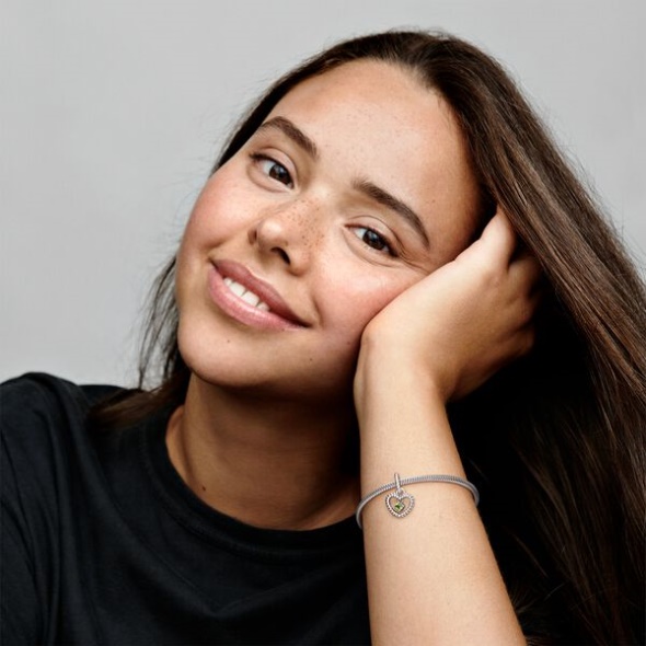 August Spring Green Beaded Heart Dangle Charm Pandora CA