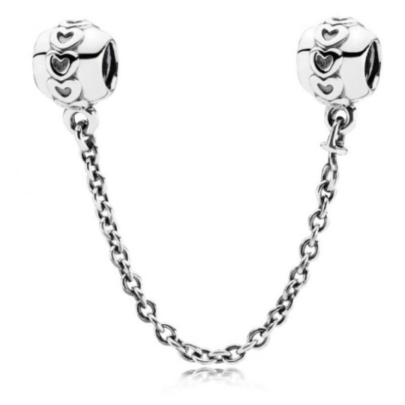Band of Hearts Safety Chain Charm Pandora CA