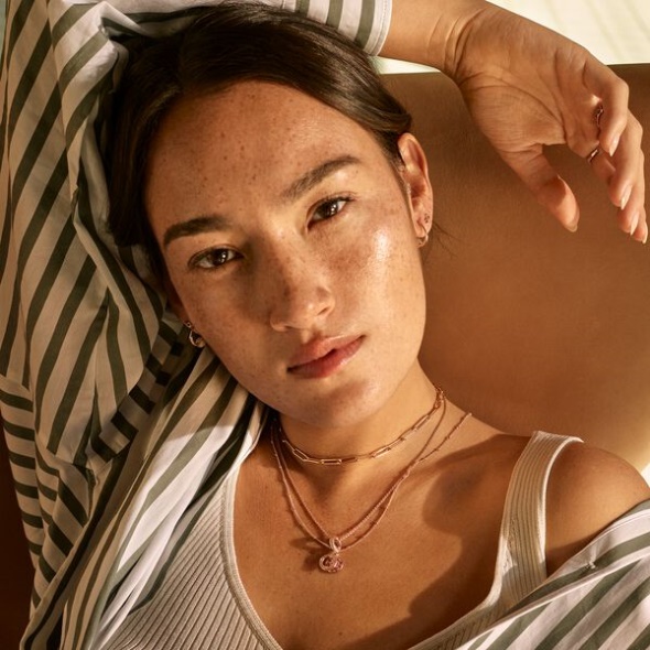 Beaded Chain Necklace-Final Sale Pandora CA Rose Gold Plated