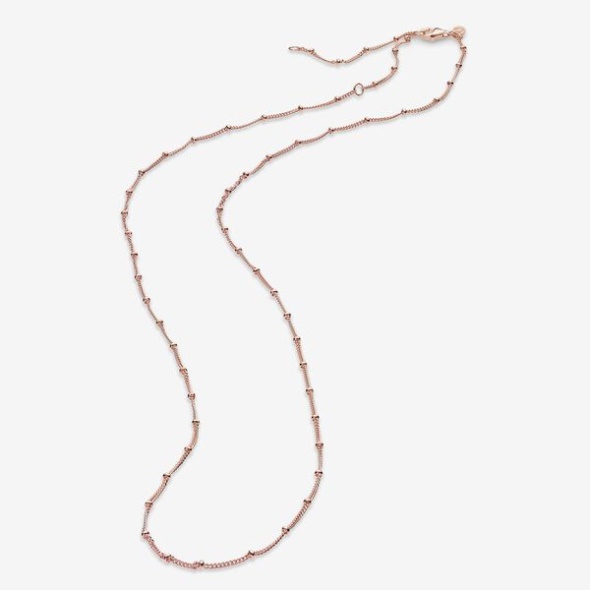 Beaded Chain Necklace-Final Sale Pandora CA Rose Gold Plated