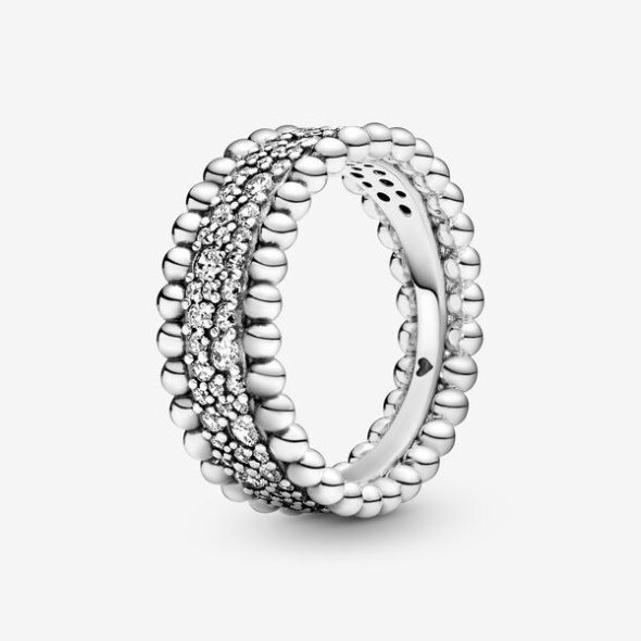 Beaded Pave Band Ring Pandora CA