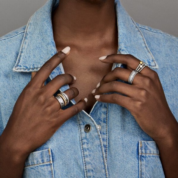 Beaded Pave Band Ring Pandora CA