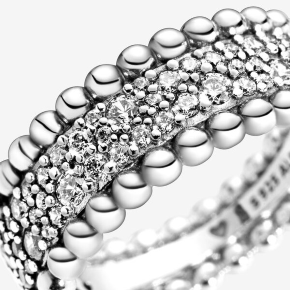 Beaded Pave Band Ring Pandora CA