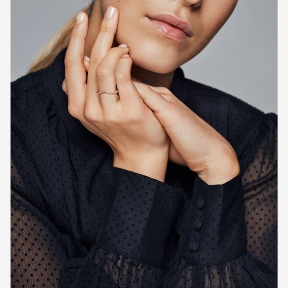 Beaded Wishbone Ring-Final Sale Pandora CA Rose Gold Plated