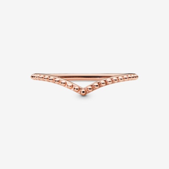 Beaded Wishbone Ring-Final Sale Pandora CA Rose Gold Plated