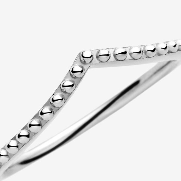 Beaded Wishbone Ring Pandora CA Sterling Silver