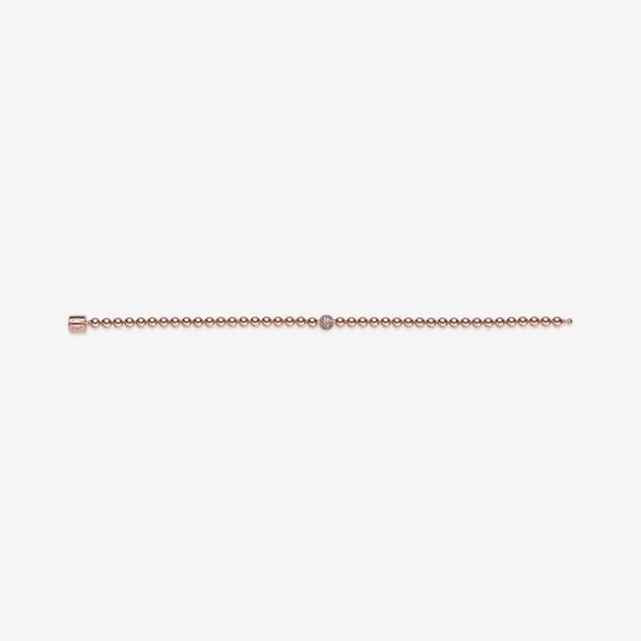 Beads Pave Bracelet Pandora CA Rose Gold Plated