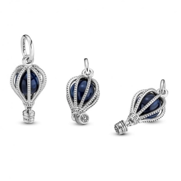 Blue  Silver Hot Air Balloon Charm Pandora CA