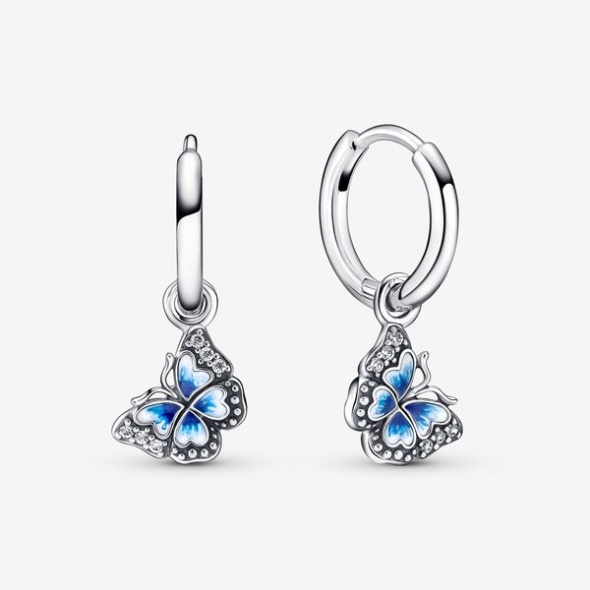 Blue Butterfly Hoop Earrings Pandora CA