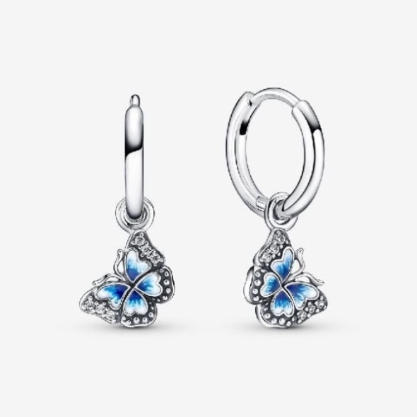 Blue Butterfly Hoop Earrings Pandora CA
