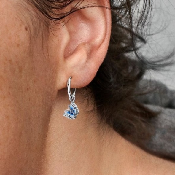 Blue Butterfly Hoop Earrings Pandora CA