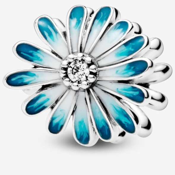 Blue Daisy Flower Charm Pandora CA Sterling Silver