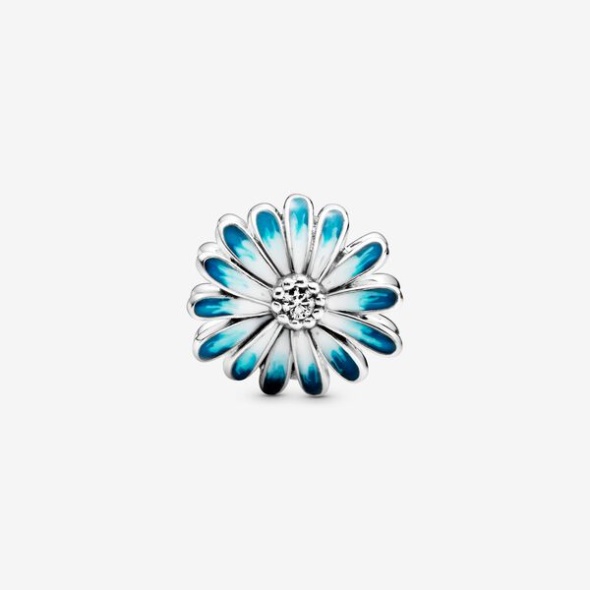 Blue Daisy Flower Charm Pandora CA Sterling Silver