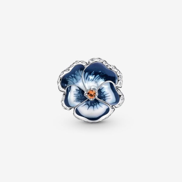 Blue Pansy Flower Charm Pandora CA