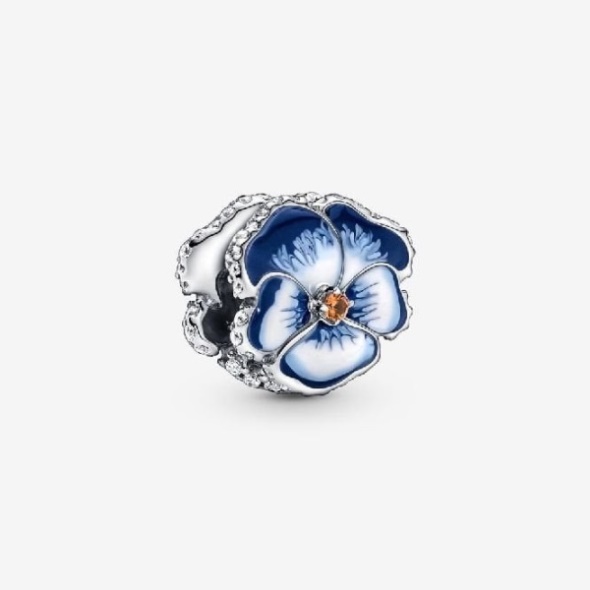 Blue Pansy Flower Charm Pandora CA