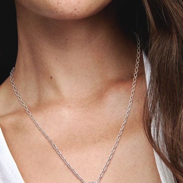 Blue Pansy Flower Pendant Necklace Pandora CA