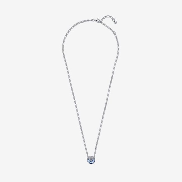 Blue Pansy Flower Pendant Necklace Pandora CA