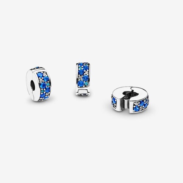 Blue Pave Clip Charm Pandora CA