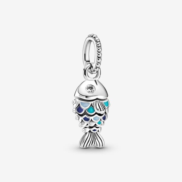 Blue Scaled Fish Dangle Charm Pandora CA
