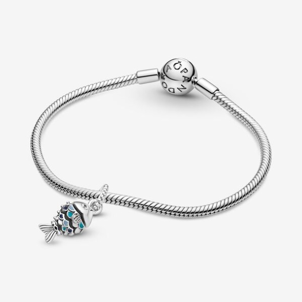 Blue Scaled Fish Dangle Charm Pandora CA