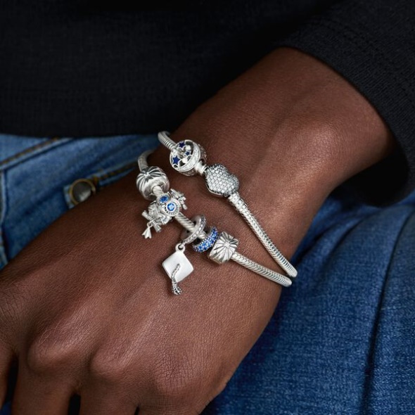 Blue Sparkle Spacer Charm Pandora CA