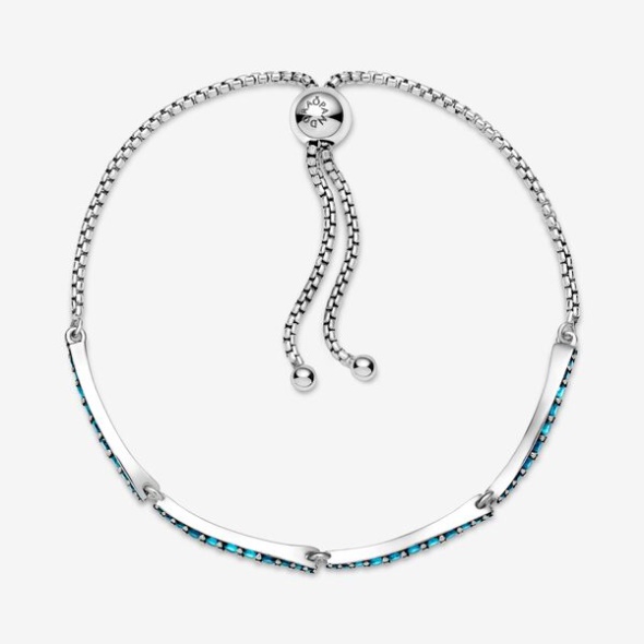 Blue Wavy Slider Bracelet-Final Sale Pandora CA