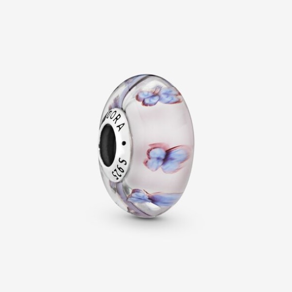 Butterfly Pink Murano Glass Charm Pandora CA