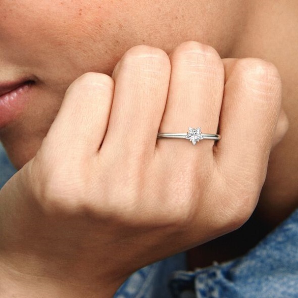 Celestial Sparkling Star Solitaire Ring Pandora CA
