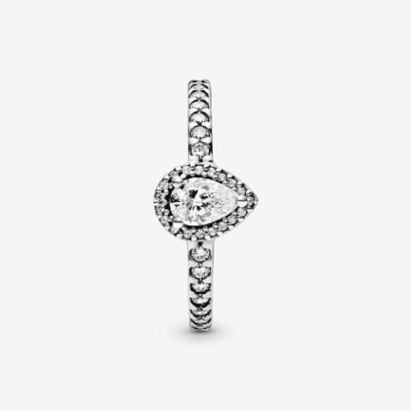 Classic Pandora CA Teardrop Halo Ring