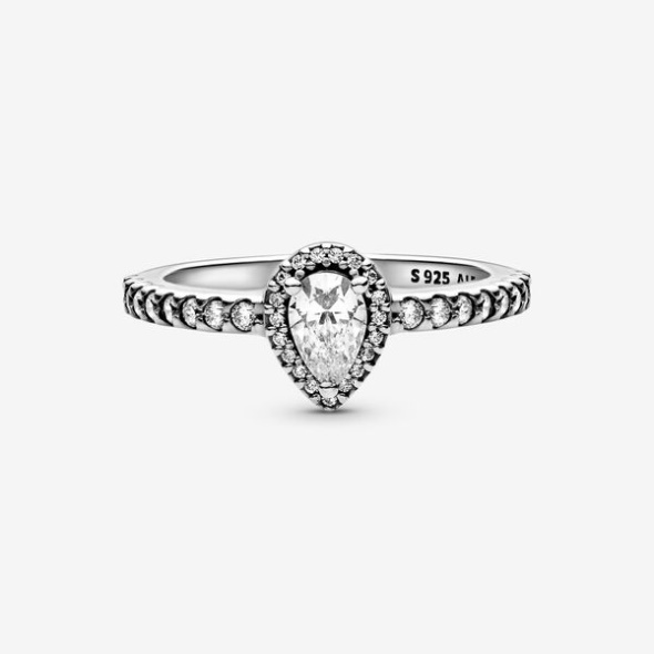 Classic Teardrop Halo Ring Pandora CA