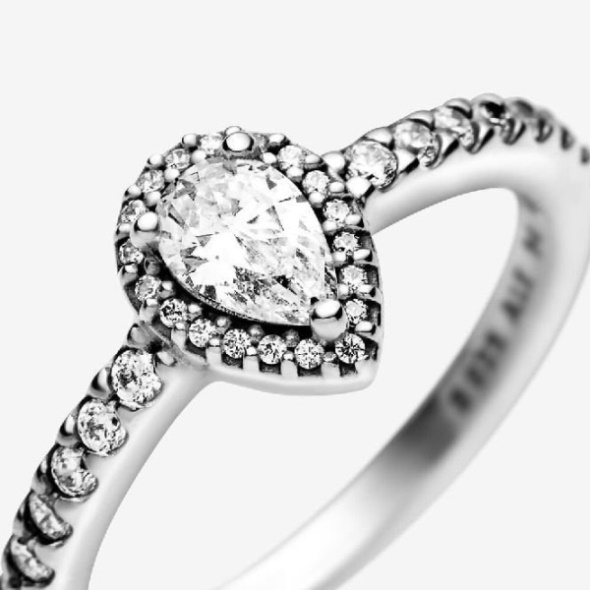 Classic Teardrop Halo Ring Pandora CA