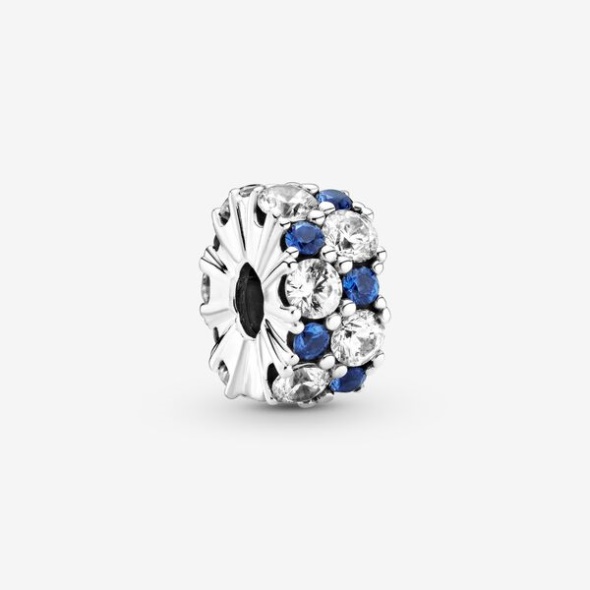 Clear Blue Sparkling Clip Charm Pandora CA