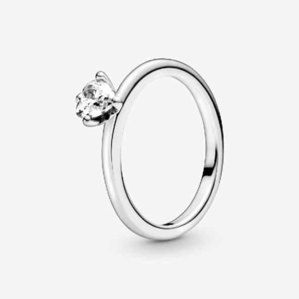 Clear Brand Pandora CA Heart Solitaire Ring