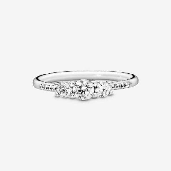 Clear Brand Three-Stone Pandora CA Ring
