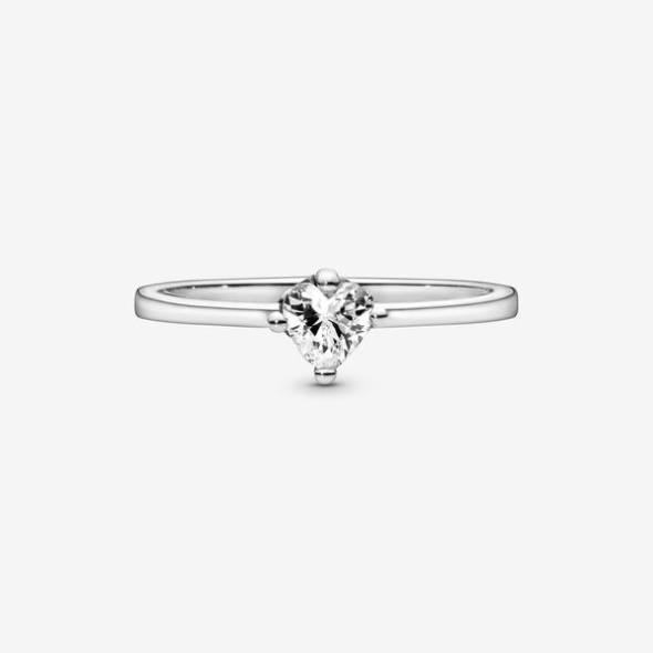 Clear Heart Solitaire Ring Pandora CA