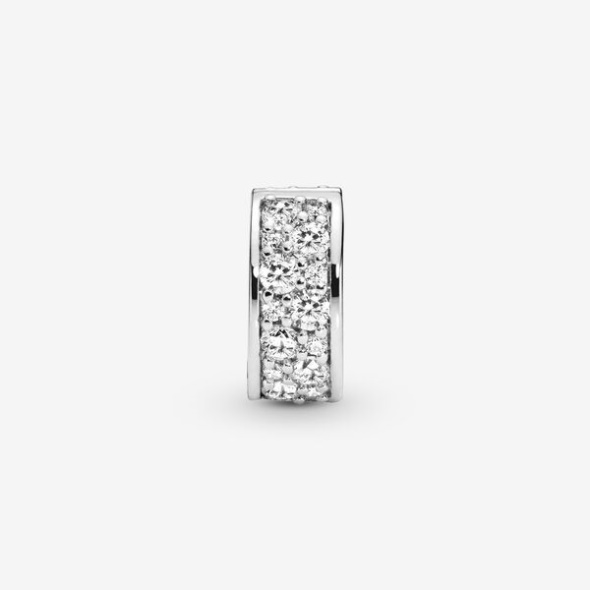 Clear Pave Clip Charm Pandora CA Sterling Silver
