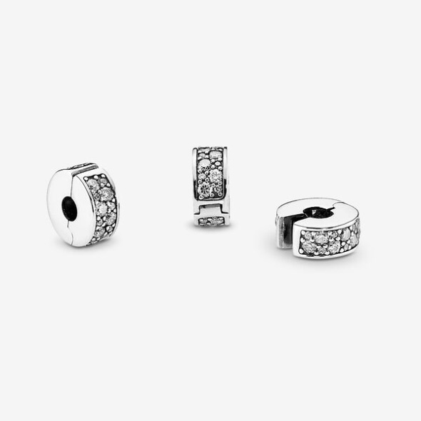 Clear Pave Clip Charm Pandora CA Sterling Silver