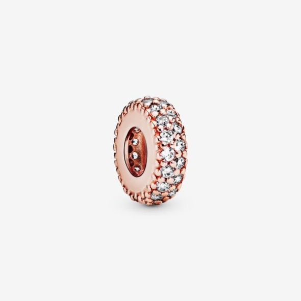 Clear Sparkle Spacer Charm Pandora CA Rose Gold Plated