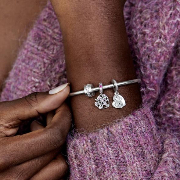 Clear Sparkling Row Clip Charm Pandora CA Sterling Silver