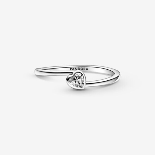 Clear Tilted Heart Solitaire Ring Pandora CA