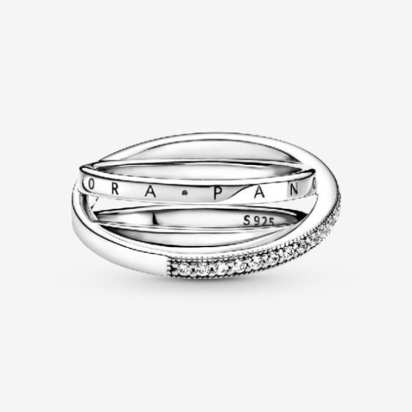 Crossover Fashion Pave Triple Band Ring Pandora CA