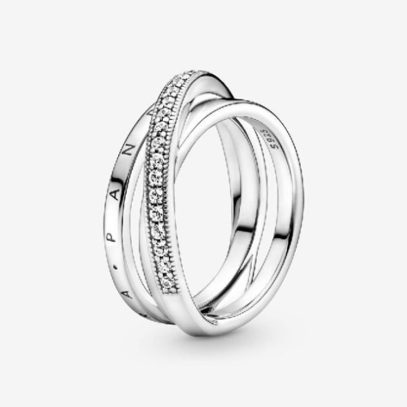 Crossover Pave Fashion Triple Band Ring Pandora CA