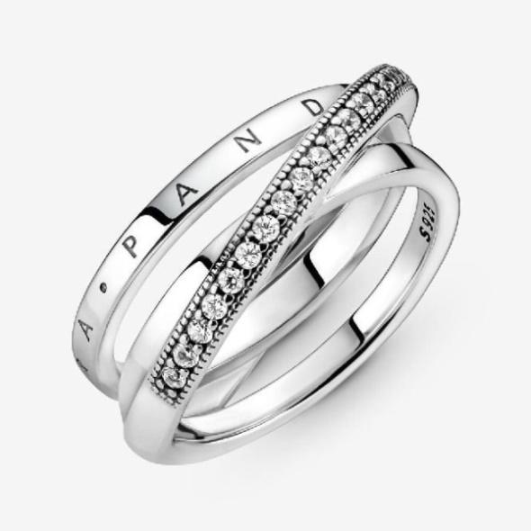 Crossover Pave Triple Band Ring Brand Pandora CA