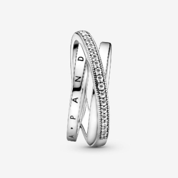 Crossover Pave Triple Band Ring Pandora CA