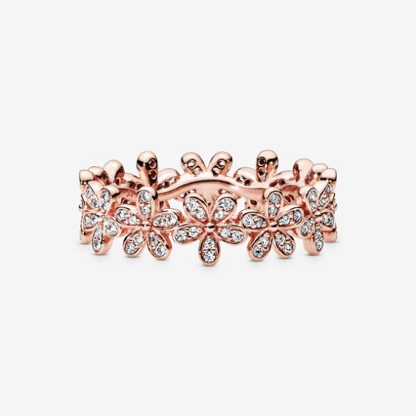 Daisy Flower Ring Pandora CA Rose Gold Plated
