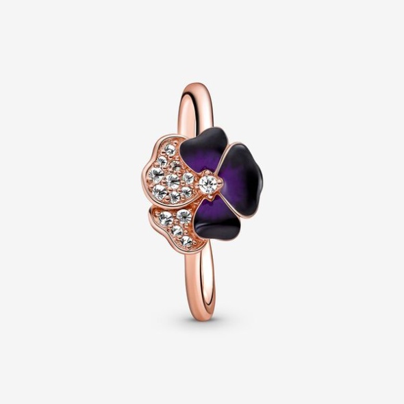 Deep Purple Pansy Flower Ring Pandora CA