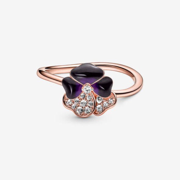 Deep Purple Pansy Flower Ring Pandora CA
