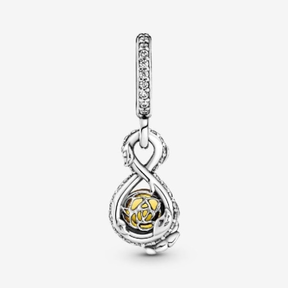 Disney Belle Infinity  Rose Flower Pendant Pandora CA